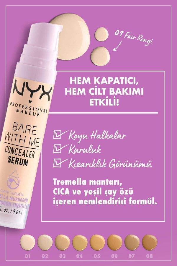 کانسیلر اورجینال برند Nyx professional makeup مدل Bare With Me Kapatıcı Serum کد 737326285 - Image 4