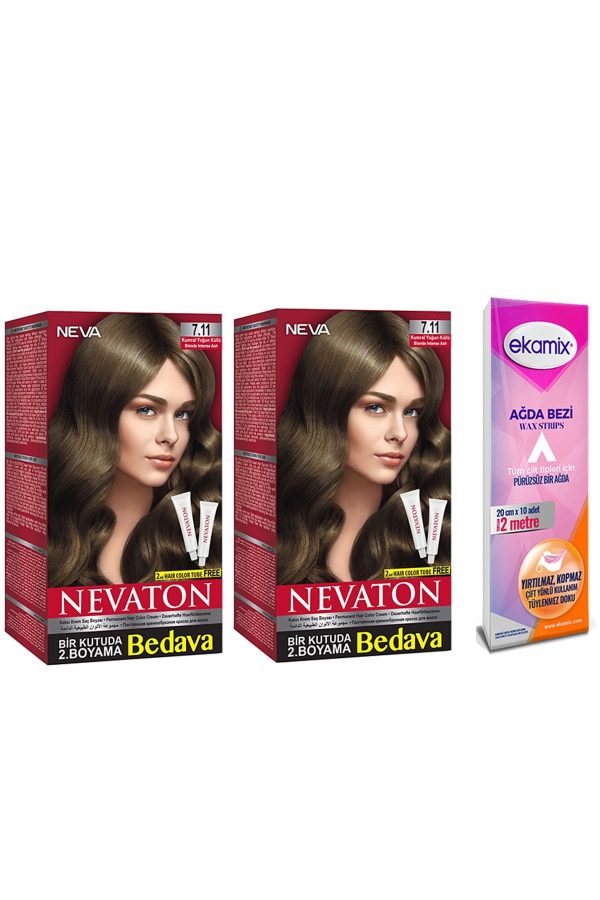 رنگ مو اورجینال برند Nevaton مدل 711 Yoğun Kumral Küllü کد 119357159