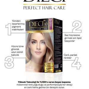 رنگ مو اورجینال برند Dieci مدل Dieci Kit Saç Boyası کد 830694318