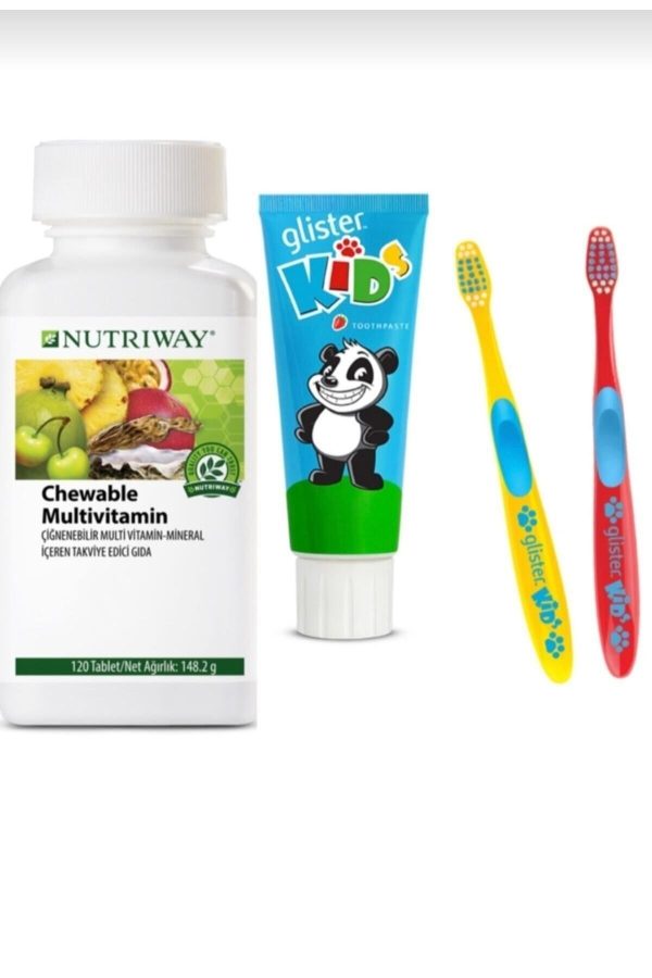 خمیر دندان اورجینال برند Amway glister مدل Toothpaste, toothbrush, and chewable multivitamin کد 335737019