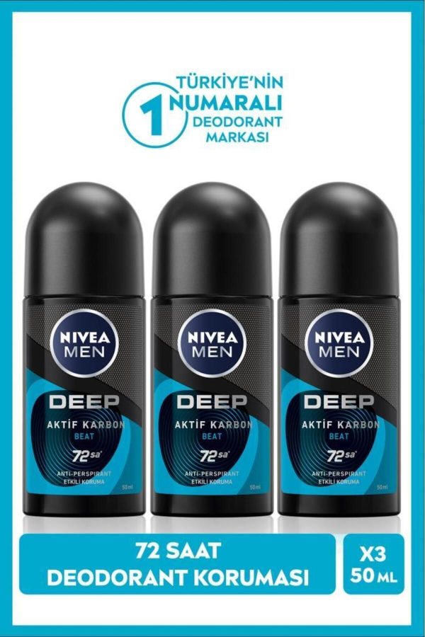 دئودورانت اورجینال برند Nivea مدل Roll-on Deodorant Deep Beat 50ml کد 803983893