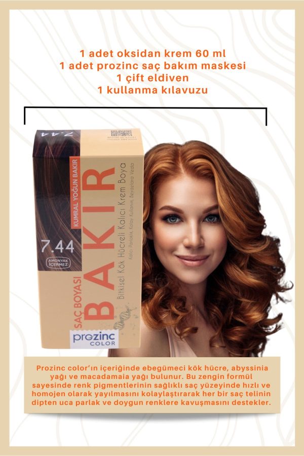 رنگ مو اورجینال برند Prozinc مدل Amonyaksız bitkisel kalıcı saç boyası کد 199465602 - Image 2