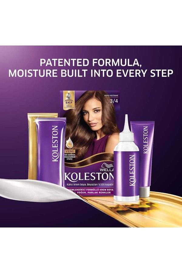 رنگ مو اورجینال برند Wella مدل Kıt 3/4 Koyu Kestane کد 1233547 - Image 4