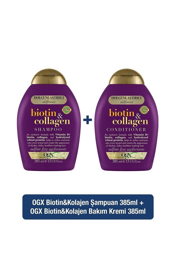 شامپو اورجینال برند Ogx مدل Biotin-collagen Shampoo and Conditioner Set کد 746749049