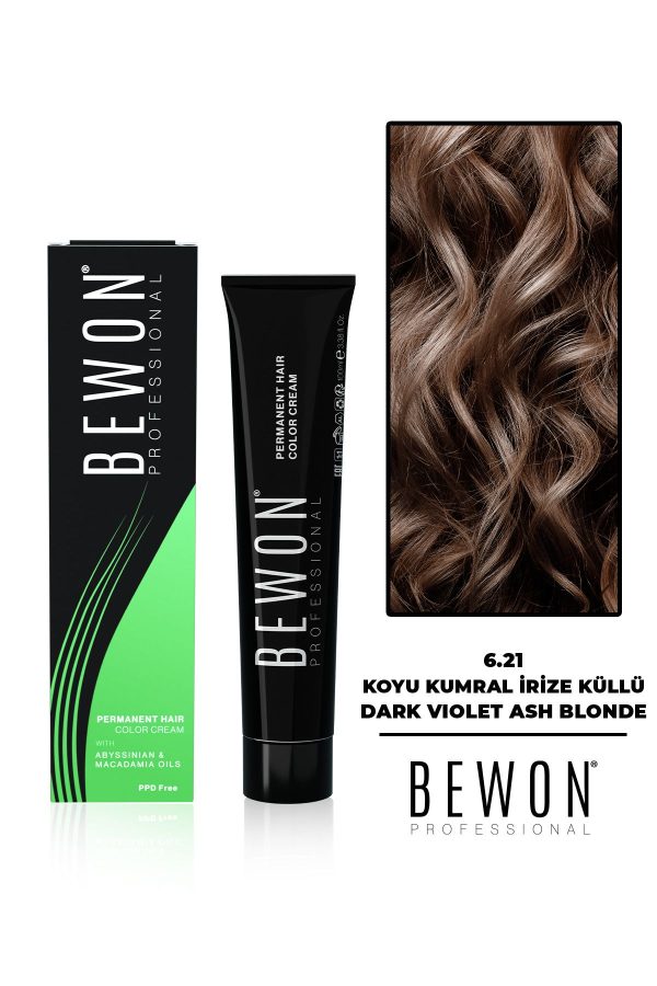 رنگ مو اورجینال برند Bewon مدل Koyu Kumral İrize Küllü 621 کد 774098920