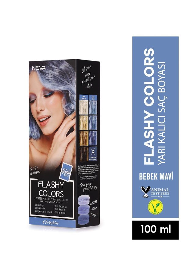 رنگ مو اورجینال برند Neva flashy colors مدل Directly applied semi-permanent hair dye کد 807305515