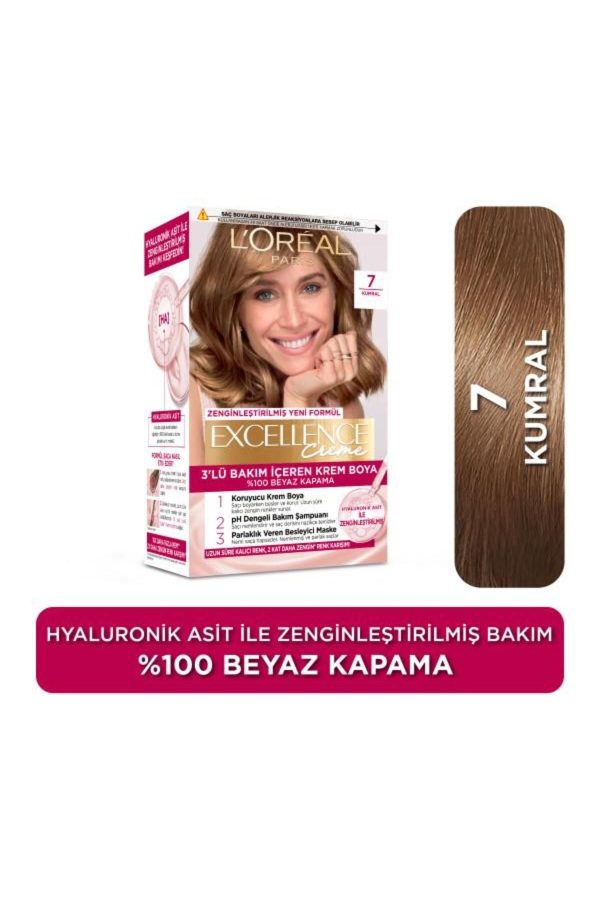 رنگ مو اورجینال برند L oreal paris مدل Excellence Creme 7 Kumral کد 833088007