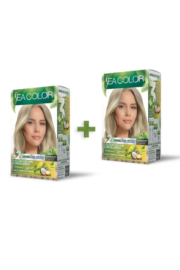 رنگ مو اورجینال برند Sea color مدل Natural Effect 01 Platin Sarısı کد 183110225