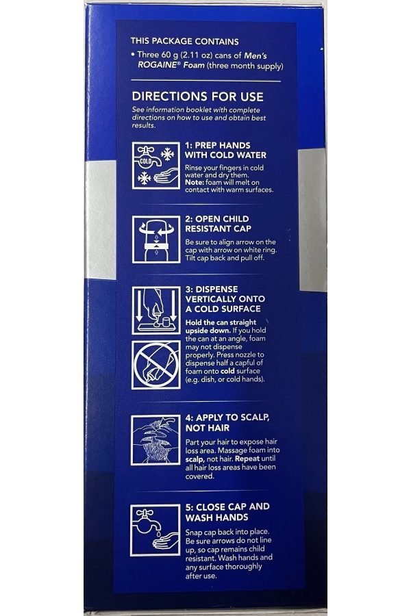 ست مراقبت از مو اورجینال برند Johnson johnson مدل Rogaine Mens Foam 3-month Supply کد 832948696 - Image 4