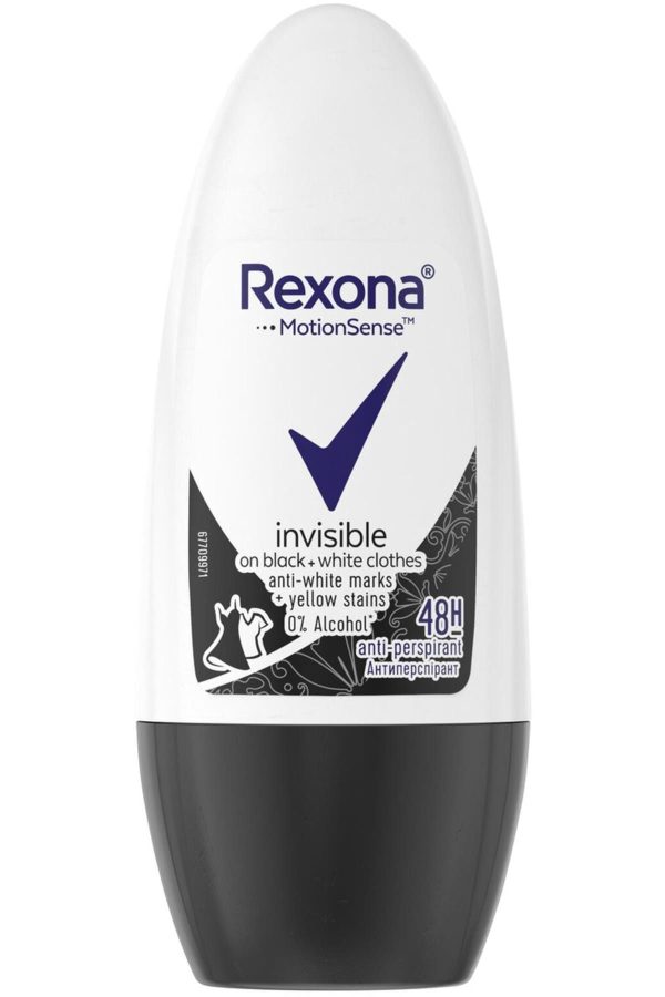 دئودورانت اورجینال برند Rexona مدل Invisible Black White Roll On کد 41638720
