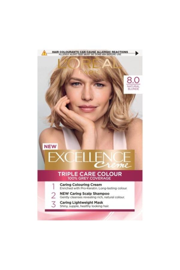 رنگ مو اورجینال برند L oreal paris مدل Excellence Creme 8 Koyu Sarı کد 77760378 - Image 2