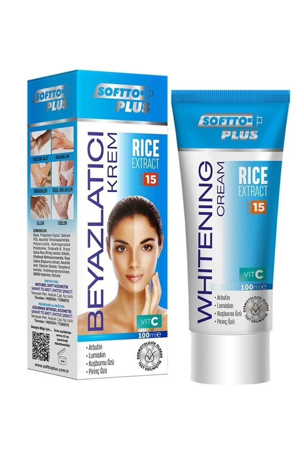 کرم صورت اورجینال برند Softto plus مدل Rice Extract Whitening Cream 100ml کد 759564820