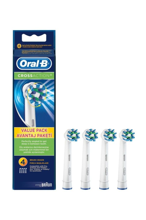 سری یدک مسواک برقی اورجینال برند Oral b مدل Cross Action 4lü کد 37696136