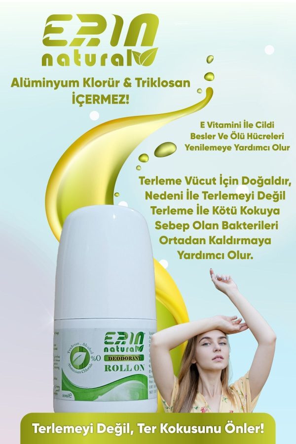 دئودورانت اورجینال برند Erin natural مدل Roll On Hassas 50 ml کد 727850537 - Image 2