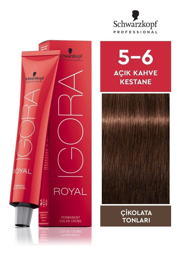 رنگ مو اورجینال برند Igora مدل 5-6 Açık Kahve-kestane 60ml کد 6062499
