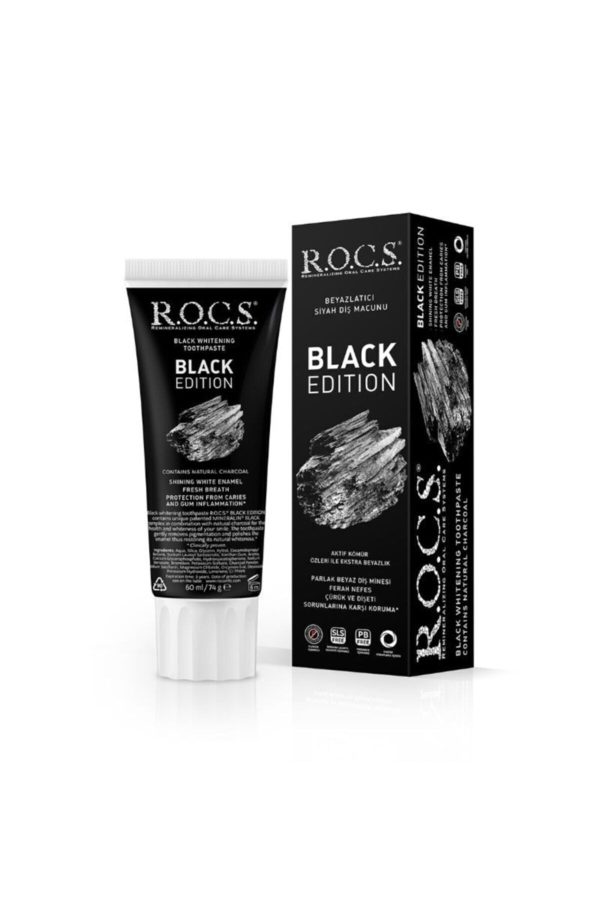 خمیر دندان اورجینال برند R o c s مدل Black Edition Charcoal Whitening Toothpaste کد 48111146