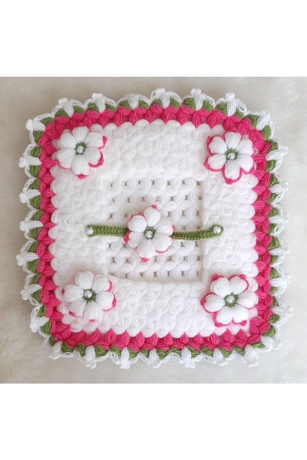 لیف و اسفنج حمام اورجینال برند Orgu lif مدل Knitted yarn crochet napkin holder کد 740630526