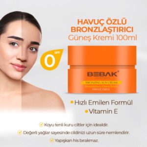 کرم برنز کننده اورجینال برند Bebak مدل Carrot Extract Bronzing Sunscreen 100ml کد 43172964