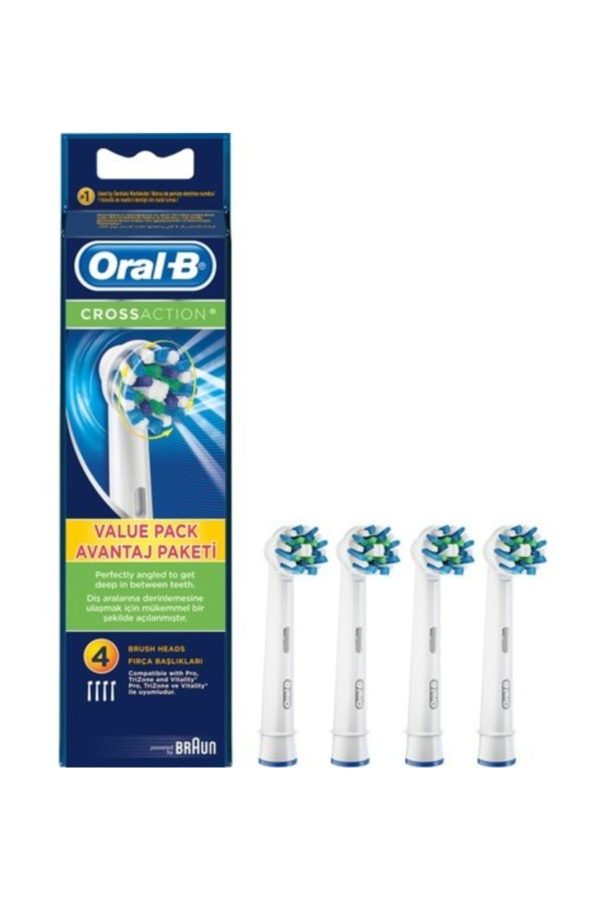 سری یدک مسواک برقی اورجینال برند Oral b مدل Cross Action 4lü کد 37696136 - Image 2