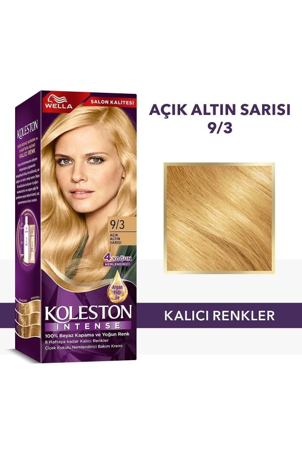 رنگ مو اورجینال برند Wella مدل 9/3 Açık Altın Sarısı کد 734336928