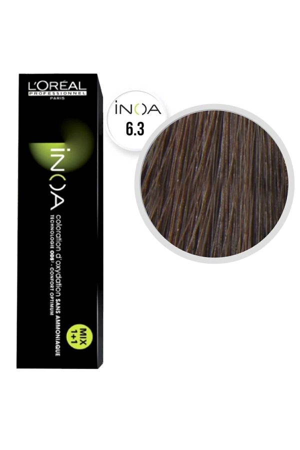 رنگ مو اورجینال برند Inoa مدل 63 Koyu Kumral Dore 60gr کد 326211