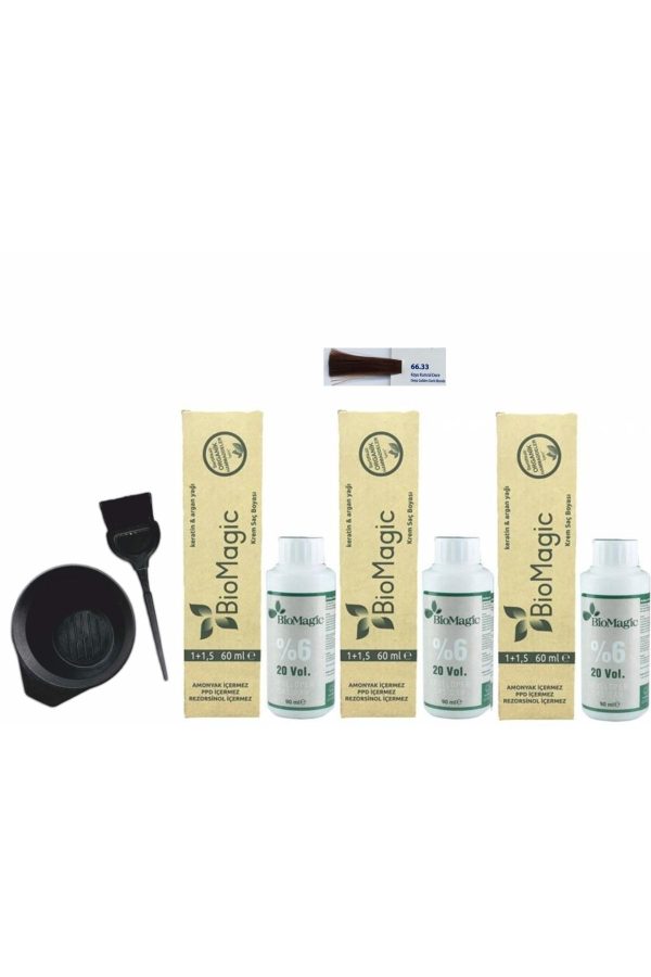 رنگ مو اورجینال برند Biomagic مدل Organik Saç Boyası Kkumral Dore کد 73542928