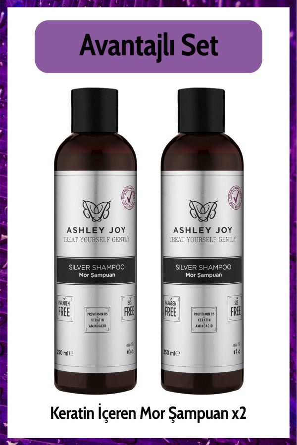شامپو اورجینال برند Ashley joy مدل Silver Purple Shampoo 250ml X2 کد 762174592