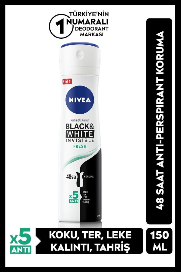 دئودورانت اورجینال برند Nivea مدل Black&white Fresh Invisible کد 1068305