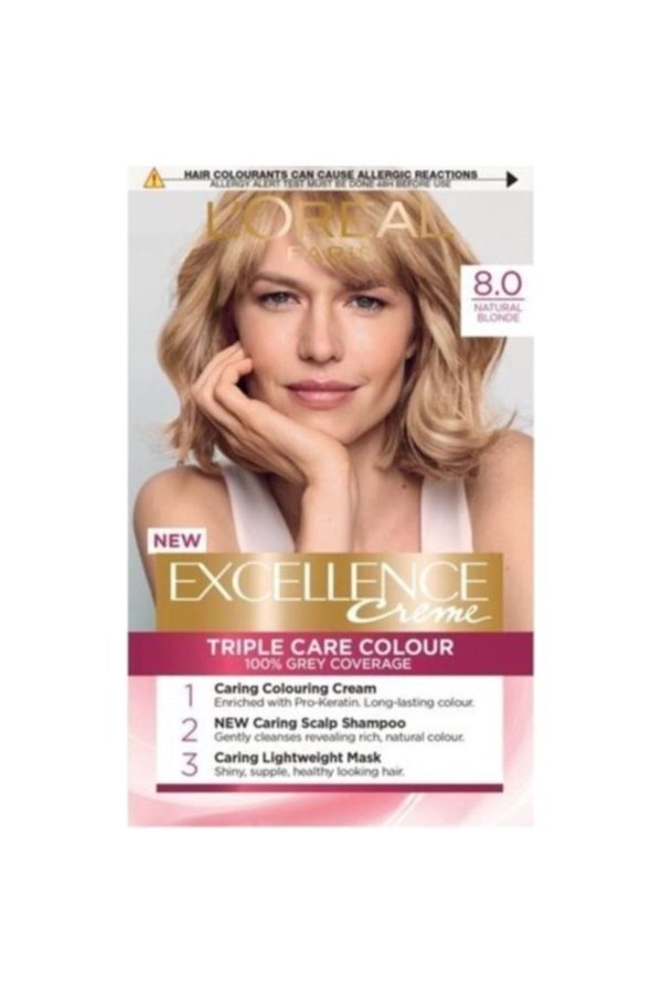 رنگ مو اورجینال برند L oreal paris مدل Excellence Creme 8 Koyu Sarı کد 242274779