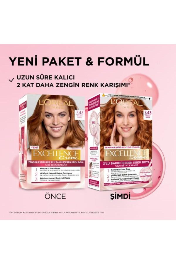 رنگ مو اورجینال برند L oreal paris مدل Excellence Creme 743 کد 833041159 - Image 2