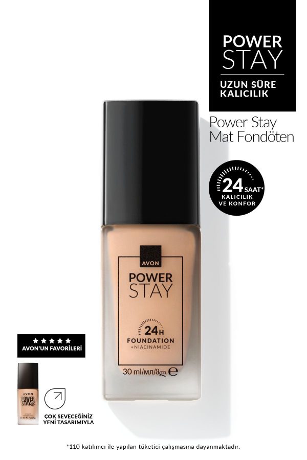 کرم فاندیشن اورجینال برند Avon مدل Power Stay Mat Foundation کد 862600842