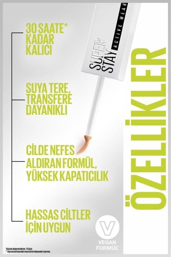 کانسیلر اورجینال برند Maybelline new york مدل Superstay Active Wear Kapatıcı کد 232622774 - Image 6