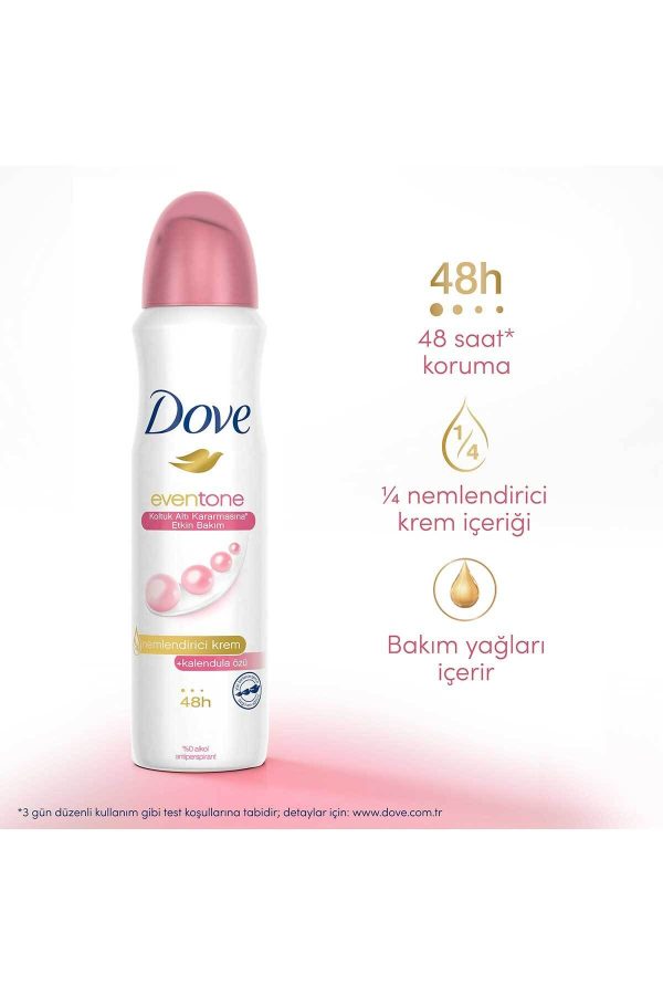 دئودورانت اورجینال برند Dove مدل Kadın Sprey Eventone Deodorant 150ml کد 805802737 - Image 3