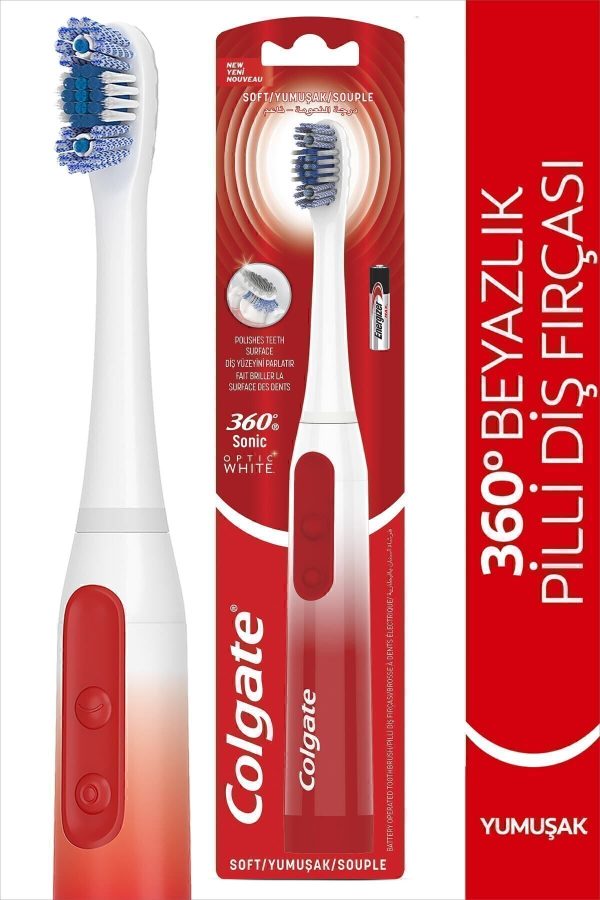 مسواک باتری خور اورجینال برند Colgate مدل 360 Sonic Optic White Pilli کد 1068251