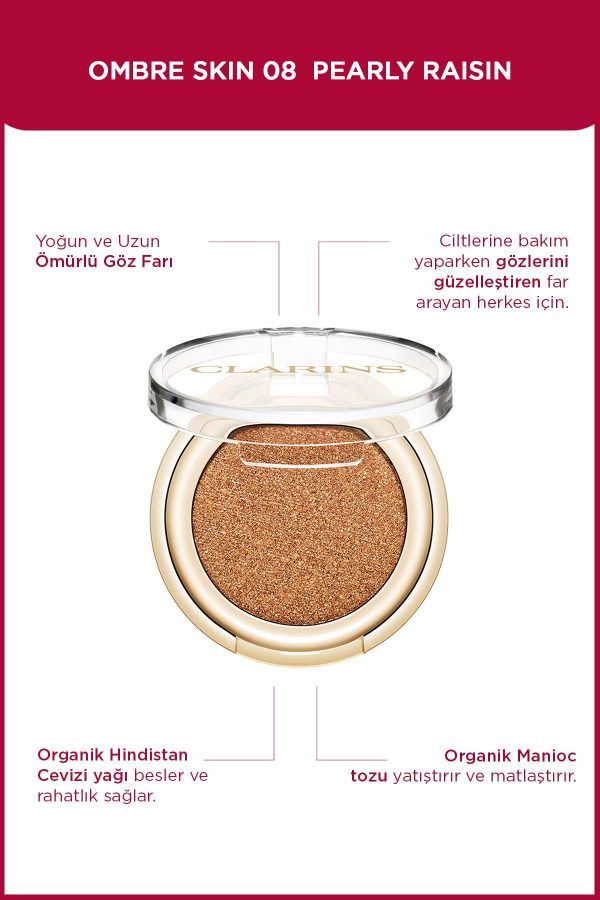 سایه چشم اورجینال برند Clarins مدل Ombre Skin Pearly Raisin کد 832586199