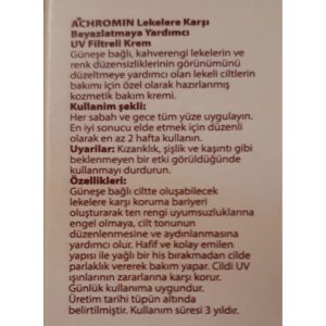کرم صورت اورجینال برند Achromin مدل 24 Adet Cilt Beyazlatıcı Krem کد 48370582