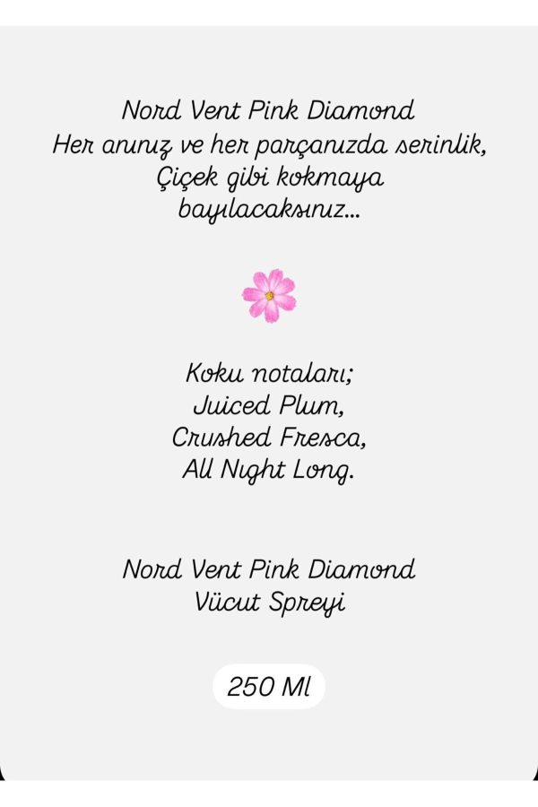 اسپری بدن اورجینال برند Nord vent مدل Pink Diamond Body Spray کد 855614752 - Image 5